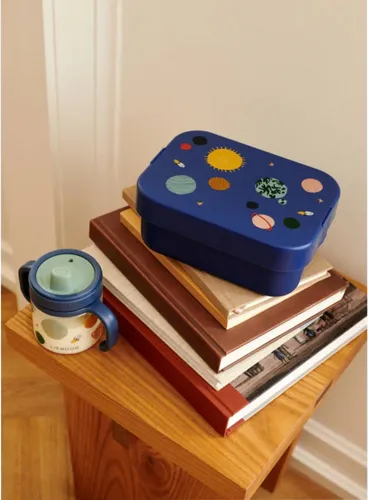Dziecięcy pojemnik na jedzenie Liewood Kamil Lunchbox - universe / classic navy