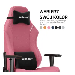Fotel Anda Seat Luna L Pink Fabric Gamingowy do 100kg Tkanina Różowy