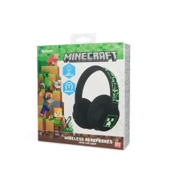 Słuchawki bezprzewodowe z mikrofonem OTL Technologies Minecraft Wireless LED Nauszne Zielony