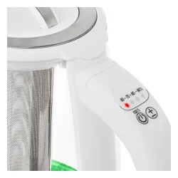 ADLER CR 1290 2 l biały - czajnik elektryczny bezprzewodowy szklany z zaparzaczem