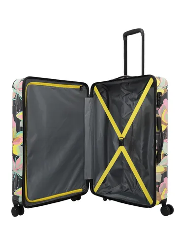 Большой жесткий чемодан Travelite Cruise Trolley L Print - yellow orchid