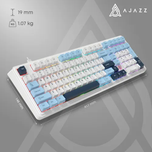 Klawiatura magnetyczna Ajazz AK980 MAX Biało-Niebieski
