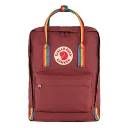 Fjallraven Kanken Gökkuşağı-öküz kırmızı sırt çantası / gökkuşağı deseni