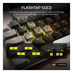Klawiatura magnetyczna Corsair CLIPPER PRO MINI 60 z przełącznikami z efektem Halla Czarny