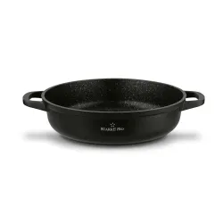 Patelnia na indukcję marmurowa z pokrywką krótkie uchwyty Starke Pro Ochre 28 cm