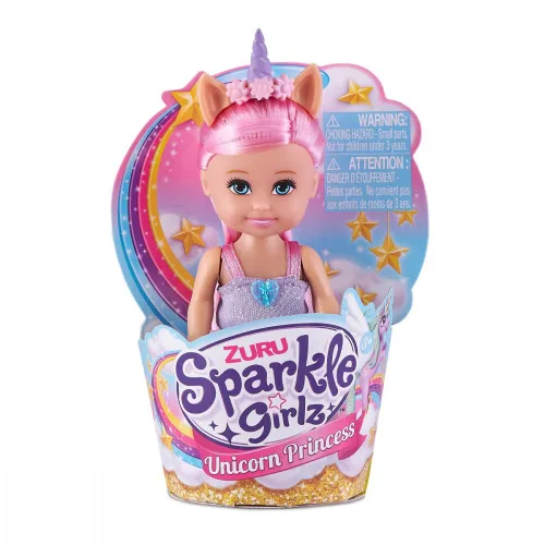 ZURU Sparkle Girlz Lalka 4.7 cala Księżniczka Jednorożec Babeczka 48 sztuk