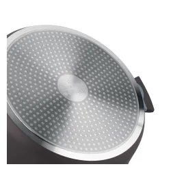 Patelnia na indukcję marmurowa z pokrywką Starke Pro Luxury Grey II 28 cm krótkie uchwyty