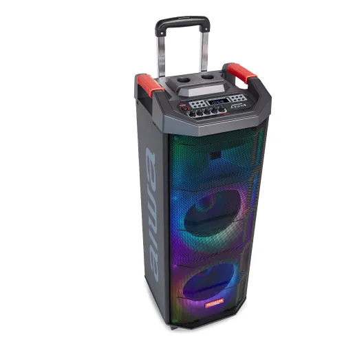 Power Audio Aiwa KBTUS-710MKII 90W Bluetooth Radio FM Mikrofon Karaoke Czarny