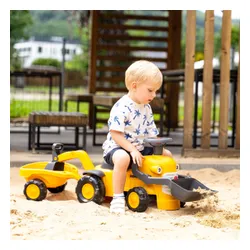 Falk Jeździk Traktor Komatsu z Łyżką Koparką i Przyczepą od 1-3 Lat