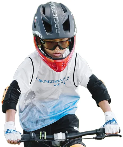 Kask rowerowy ROCKBROS TT-32005 Shark Czarny Full Face dla Dzieci z odkręcaną szczęką (rozmiar M)