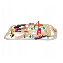 Drewniana Kolejka Zestaw Torów Drewno Melissa & Doug Wooden Railway Set