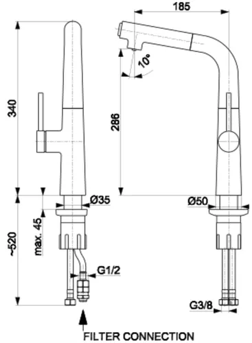 Bateria KFA Armatura Arura Mungo 6733-910-00 Chrom Mosiądz