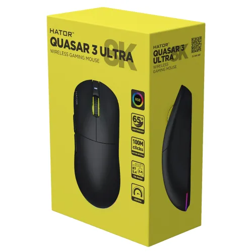 Myszka gamingowa Hator Quasar 3 Ultra 8K Wireless Czarny