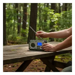 Radioodbiornik Vayox VA0440 Solarne Latarka Radio FM Bluetooth Zielony