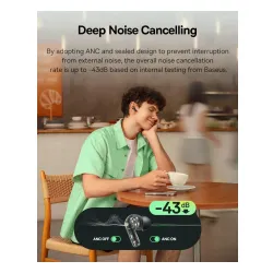 Słuchawki bezprzewodowe Baseus Bass BP1 NC Doknałowe Bluetooth 6.0 Niebieski