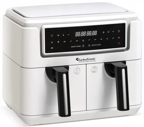 Air Fryer Frytkownica beztłuszczowa TURBOTRONIC TT-AF118 Biały 7.26l z podwójnym koszem