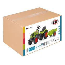 Falk Traktor Claas Zielony na Pedały z Przyczepą + Klakson od 2 Lat.