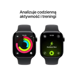 Apple Watch 11 GPS + Cellular 46mm koperta z aluminium (onyks) + pasek sportowy rozmiar M/L (czarny)