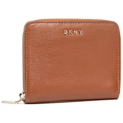 Büyük Kadın Cüzdan DKNY Bryant-Sm Zıp Çevresinde R8313656 Karamel 237