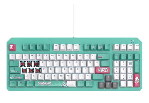 Klawiatura gamingowa ASUS RA09 TUF GAMING K3 GEN II MIKU/RD/US/PBT przewodowa optyczno-mechaniczne podświetlana zielona