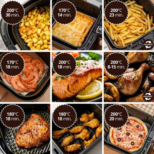 Air Fryer Frytkownica beztłuszczowa ŁUCZNIK Steam+ AF-1500 6.5l programator czasowy