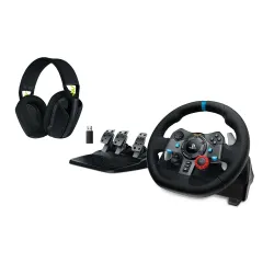 Kierownica Logitech G29 Racing Wheel z pedałami do PS5, PS4, PS3, PC Force Feedback + G435 Lightspeed Nauszne Czarny