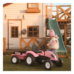 Falk Traktor Country Star Różowy na Pedały + Przyczepka i Klakson 2-5Lat.
