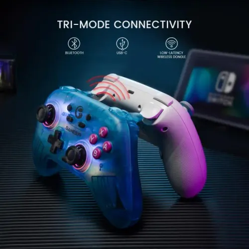 Pad GameSir HRG7111 Nova Neon Teal.do PC Nintendo Switch Androis iOS Bezprzewodowy/Przewodowy Niebiesko-Zielony