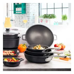 DE BUYER Choc Extreme Głęboka 28 cm czarna - patelnia nieprzywierająca