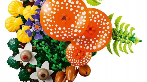 LEGO BOTANICALS 11505 GRZYBY LEŚNE, zestaw klocków +18 kwiaty rośliny