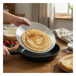 KUCHENPROFI Flat 30 cm - pokrywka dwustronna do naleśników ze stali nierdzewnej