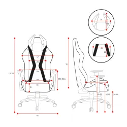 Fotel Diablo Chairs X-Horn 2.0 Small do 90kg Skóra ECO Czarno-czerwony
