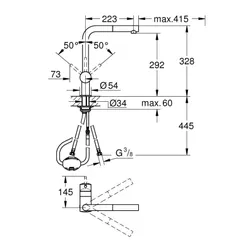 Bateria GROHE Minta 32168DC0 Stal nierdzewna