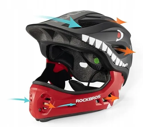 Kask rowerowy dziecięcy fullface szczękowy 2w1 odpinana szczęka rozmiar "S"