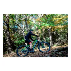 Kask rowerowy URBAN PRIME UP-HLM-EBK-BB Czarno-niebieski MTB (rozmiar L) + Magnetyczne okulary przeciwsłoneczne