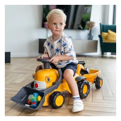 Falk Jeździk Traktor Komatsu z Łyżką Koparką i Przyczepą od 1-3 Lat