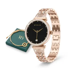 Smartwatch STELIO Lusso Gem AI 38mm Złoty + Bransoletka YES