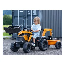 Falk Traktor Na Pedały Case Ce Z Koparką Ładowarką I Przyczepą 3-7 Lat