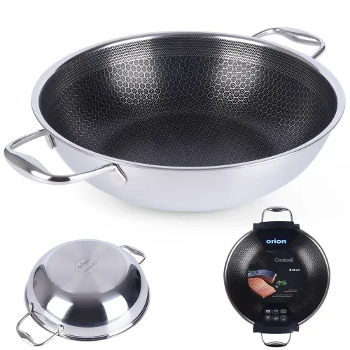 Patelnia wok stalowa nieprzywierająca COOKCELL 28 cm
