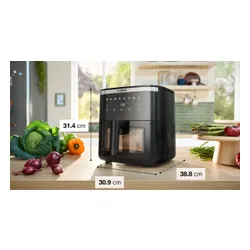 Air Fryer Frytkownica beztłuszczowa BOSCH Serie 6 MAF671B1 7.2l z 7 automatycznymi programami i okienkiem do podgląd potrawy