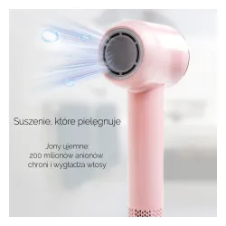 Suszarka do włosów Zehnder Flavia Jonizacja Dyfuzor Zimny nawiew 1600W 3 prędkości 3 temperatury Różowy