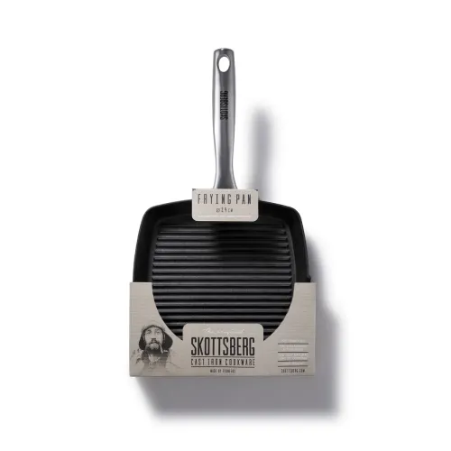 SKOTTSBERG Cast Iron 24 x 24 cm - patelnia grillowa / ogniskowa żeliwna nieprzywierająca