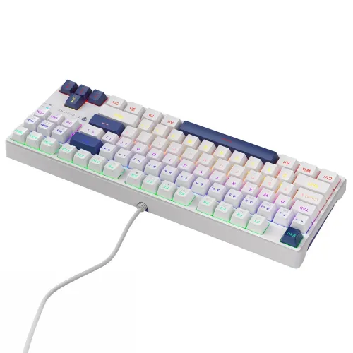 Klawiatura mechaniczna Machenike K500B-B87 Gamingowa Przewodowa Red Switch Biała