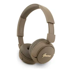 Słuchawki nauszne GUESS Metal Logo Script Brązowy