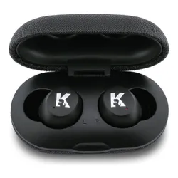 Słuchawki dokanałowe KARL LAGERFELD Saffiano Logo ENC Czarny