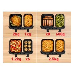 Air Fryer Frytkownica beztłuszczowa TEFAL EY942AE0 Dual Easy Fry XXL 11l z podwójnym koszem
