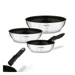 Zestaw 3 patelni głębokich z odpinaną rączką Konighoffer Colate 20 cm 24 cm 28 cm