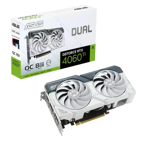 Karta graficzna ASUS Dual GeForce RTX 4060Ti White OC Edition 8GB GDDR6 128bit DLSS