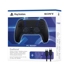 Pad Sony DualSense do PS5, PC Bezprzewodowy Nocna czerń w zestawie z przewodem USB do komputera PC