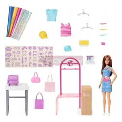 LALKA BARBIEFASHION BOUTIQUE PROJEKTANTKA MODY zestaw z lalką + akcesoria HKT78